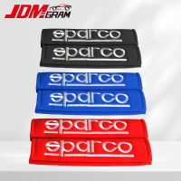 เข็มขัดนิรภัยรถ SPARCO ที่คลุมไหล่ JDM หนังนิ่มเพื่อความปลอดภัยเบาะเบาะรองไหล่สำหรับนักแข่งรถฝาครอบสายอุปกรณ์ภายในรถยนต์