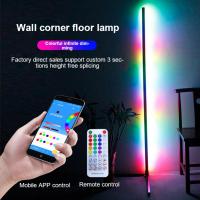 RGB LED Wall Corner Floor Lamp Bedroom Bedside Home Decoration Floor Light APP Control With Controller Colorful Atmosphere Lamp