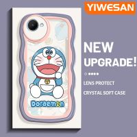 YIWESAN เคสสำหรับ Realme C30 C30s Narzo 50i Prime น่ารักโดราเอมอนสีสันสดใสเคสมือถือกันกระแทกแบบใสนิ่มเคสโปร่งใสลายกล้องถ่ายรูปฝาครอบป้องกันซิลิก้าเจล