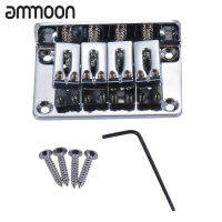 [okoogee]4 String Fixed Hard-tail Tailpiece Bridge Set for Electric Ukelele Silver