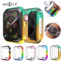 Screen Protector Case For Apple Watch 38mm 42mm 44mm 40mm Rainbow Cover for iWatch Series 6 5 4 3 2 SE Protective Bumper Shell