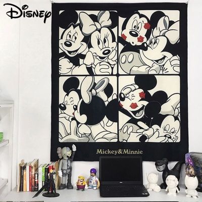 ♀✵☼ Disney Mickey Minnie Room Decor Tapestry INS Cartoon Bedroom Dormitory Decorative Background Cloth Hanging Cloth Wall Cloth