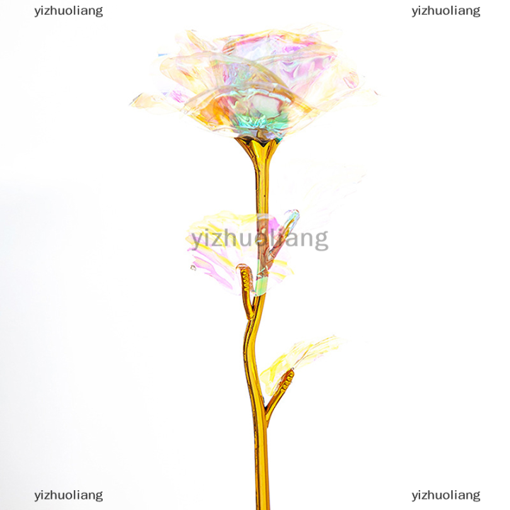 yizhuoliang-ดอกกุหลาบทอง24k-ดอกไม้ประดิษฐ์รูปใบดอกกุหลาบวันแม่วันวาเลนไทน์
