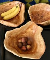 Natural Wooden Kitchen Fruits Vegetable Storage Basket Creative Living Room Coffee Table Candy Snacks Bowl Home Bar Tableware