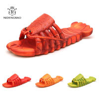 Lobster รองเท้าแตะผู้ชายตลกสัตว์ฤดูร้อน Flip Flops ชายหาดน่ารักสบายๆรองเท้าผู้หญิง Unisex ขนาดใหญ่นุ่มรองเท้าแตะ