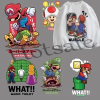 【hot sale】 ✷▤✎ B15 Leopard Mario Bros Sticker on Clothes Super Marios Patch DIY Thermal Stickers T-Shirts Clothing Iron on Transfer Patches