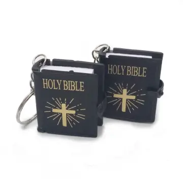 1pc Gold Color Bible Time Keychain Mini Toy Book Lock Keyring Bag