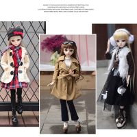 【YF】 Fashion Cloth For 60cm BJD Doll Casual Cool Suit Dolls Winter Clothes Outfit Shoes Make up for girls