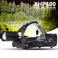 XHP100 Super Bright Led ไฟหน้า Z Oomable ไฟหน้า USB ชาร์จ18650แบตเตอรี่หัวไฟฉายโคมไฟ60วัตต์ไฟฉาย