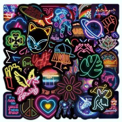 ▬ 10/50/100PCS Mixed Neon Light Cartoon Anime Stickers DIY Snowboard Laptop Luggage Cool Graffiti Waterproof Sticker Decal Kid Toy