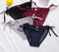 ?LoveIs Bra? (N341) กางเกงในผ้าลื่นญี่ปุ่น ขอบลูกไม้ ผูกข้าง น่ารัก สำหรับผู้หญิง