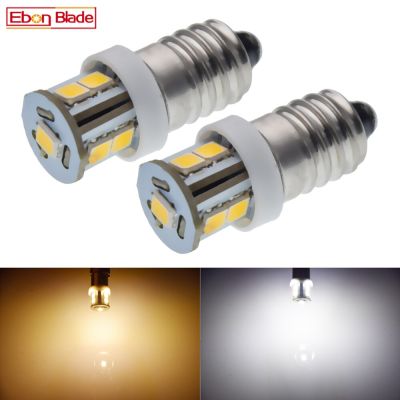 E10แสงอุ่นสีขาว Led แบบสกรูขนาด6โวลต์6โวลต์7ดวงสำหรับเปลี่ยน1447โคมไฟขนาดเล็กสำหรับไฟฉายโคมไฟจักรยาน2ชิ้น