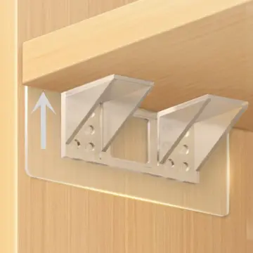 4Pcs Self Adhesive Shelf Bracket Shelves Divider Board Angle Brace for  Closet Cabinet Wardrobe Floating Shelves Support Holder