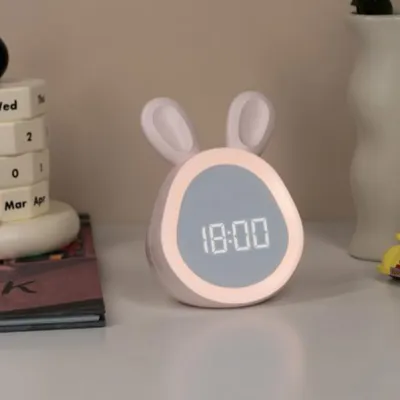 Digital Alarm Clock Bedside Night Light Cartoon Mute Clock Alarm Clock Lovely