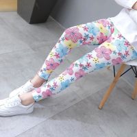 COD SDFGDERGRER 【ZY】Spot 90-150CM girls modal nine-point leggings cute printed tights stretch slim leggings women baby casual nine-point pants air-conditioned pants pajamas Korean childrens pants