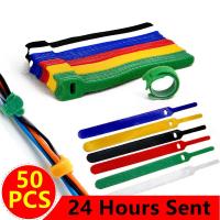 Newest 50PCS Detachable Cable Ties Color Reusable Strap Nylon Ties Tie Tidy Straps Adjustable T-Type Cable Organizer Cable Management