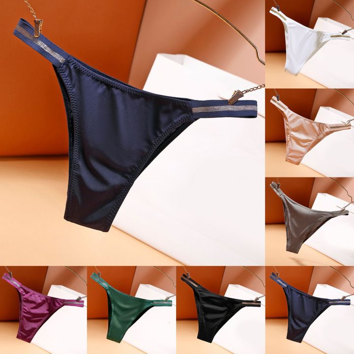 New Product Sexy Seamless Underwear Women Pure Color Ice Silk One-piece Low  Waist Briefs Underwear Women Pure Cotton Crotch