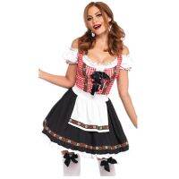 [ป่าร้อน LIN431] Germany Oktoberfest Beer Girl ชุดแม่บ้านบาวาเรียยุคกลางแบบดั้งเดิม Party Dirndl Dress