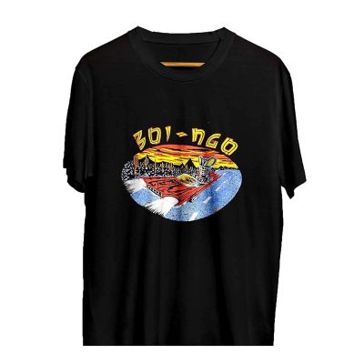 Oingo Boingo Kaos เป็นรูปสี่เหลี่ยมผืนผ้า Wanita Atasan T17 Lengan Pendek