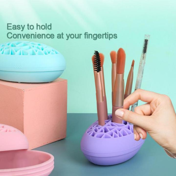 silicone-makeup-brush-holder-organizer-portable-desktop-organizer-for-cosmetic-brushes-makeup-brush-stand-holder-for-toothbrushes-pens-scissors-other-small-items-feasible