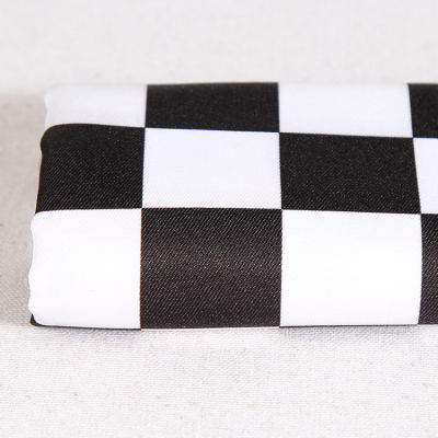 โบว์ผ้าสำหรับผูกผ้าโพลีเอสเตอร์ลายตารางหมากรุกสีดำและสีขาวชุดผ้าปูโต๊ะร้าน VWQQSO