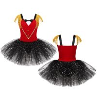 Kids Halloween Circus Ringmaster Costumes Girls Sequin Tulle Tutu Dress Children Carnival Party Stage Performance Outfit