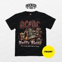 READY STOCK [1180] ACDC - I Got My Bell Gonna Take Ya To Hells-เสื้อยืดสีดำ Baju Band Legen Rock