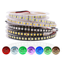 24โวลต์5050หลอดไฟ LED Strip 5เมตร600 Leds อบอุ่นสีขาวเย็นสีขาว Rgb ไฟเชือกที่มีความยืดหยุ่นตู้ครัวแสงสีขาวสีดำคณะกรรมการ