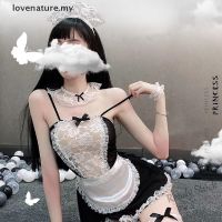 【Ready Stock】 ✑卍 C15 [lovenature] Bow Lace Cosplay Maid Uniform Lingerie Sexy Halloween Role Play Costumes [MY]