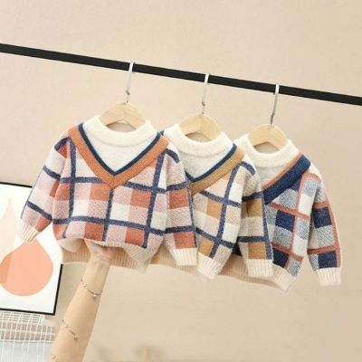 Autumn Winter Fashion Style Vintage Harajuku Boys Sweater All Match Loose Casual Knitting Tops Long Sleeve Childrens Clothing