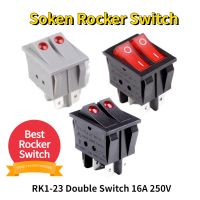 Uniteelec-Soken Red Spot Light DPST ON/Off  Boat Rocker Switch RK1-23(N) 6 Pins 16A/250V UL TUV List Power Points  Switches Savers