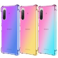 กระเป๋าใส่ของลมกันกระแทกสำหรับ Sony Xperia 5 V IV 10 1 III II Ace 8ไล่ระดับสีฝาครอบซิลิโคน TPU สี่มุมเปลือกกันตก