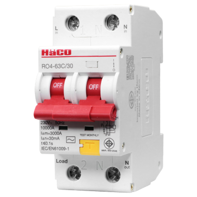 HACO อุปกรณ์ป้องกันไฟดูด ไฟเกิน ไฟดูด ไฟรั่ว รุ่น RO4-32C/30