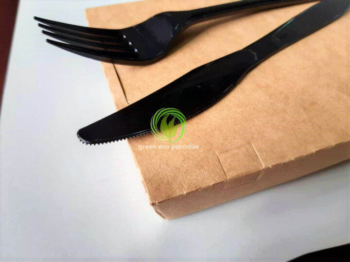 Premium Disposable Plastic Knife Black 50 pieces Lazada