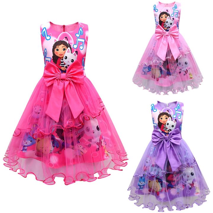Girls Dress Gabby's Dollhouse Summer Party Princess Mesh Dresses for ...