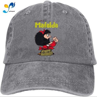 Plincally Mafalda Retro Casquette Baseball-Caps Gray Cotton Adjustable Unisex Hat Gift Sombrero De Mujer