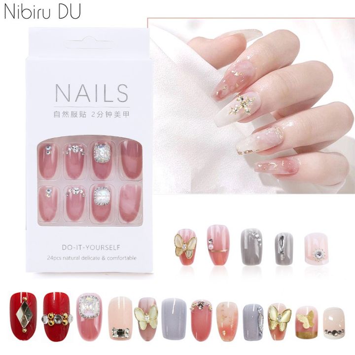 new-style-kuku-palsu-with-rhinestones-detachable-full-cover-fake-nails-beauty-nail-art-fashion-style