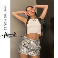 Hannie- กระโปรงเลื่อม สีเงิน สําหรับผู้หญิง ปาร์ตี้