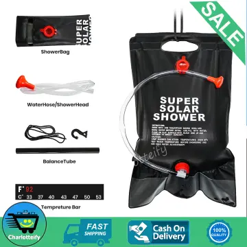 Camping Shower Bag, Solar Heating Portable Shower Bag 40L/10 Gallon Camp  Shower Removable Hose & Switchable Shower Head