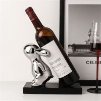 Home Office Accessories Rabbit Wine Rack Handmade Bar Ceramic Rabbit Model Wine Holder Christmas Decoration Figurines Miniatures