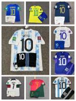 ชุดฟุตบอลโลก world cup jersey kids 2022 Qatar World Cup Argentina Messi No. 10, Barcelona No. 10, Portugal C Ronaldo No. 7, France Mbappe No. 10 childrens jersey support customization