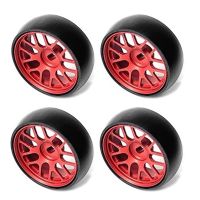 26.5mm Hard Drift Metal Wheel Rim Tire for Wltoys 284131 K969 K979 K989 Kyosho Mini-Z 1/28 RC Car Parts,Red