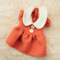 Autumn and Winter Princess Style Puppy Dog Flower Woolen Skirt Small and Medium-Sized Dogs Dress Cat Two-Legged Pet Clothes