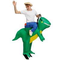 Halloween costumes for women Adult Green Inflatable Dinosaur Costume Red Dinosaur Halloween Costumes for Man Women Party Fancy Dress Walking Dino Cosplay