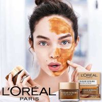 L’OREAL Paris Sugar Scrubs Glow Scrub Brightens Boosts Radiance สครับน้ำตาลสำหรับผิวหน้าและริมฝีปากสูตรพิเศษช่วยผลัดเซลล์ผิวบำรุงฟื้นฟูสภาพผิวหน้ากระจ่างใส