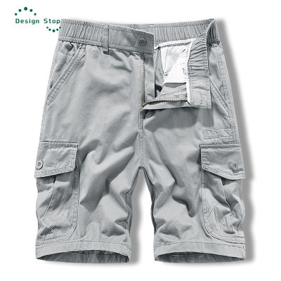 กางเกงขาสั้นขนส่งฤดูร้อนสำหรับผู้ชายเอวยางยืดมีหลายกระเป๋าขนส่งสินค้าเบอร์มิวดากางเกง