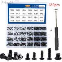 650pcs countersunk flat head phillips mini screw set m1.4 m1.7 m2 m2.5 m3 carbon steel notebook laptop screws kit for hp lenovo