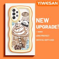 YIWESAN เคสปลอกสำหรับ Samsung Galaxy A52s 5G A52 4G A52 5G เคสลายการ์ตูนแพนด้าสีสันสดใสลายคลื่นเคสโทรศัพท์โปร่งใสขอบซิลิโคนกันกระแทกป้องกันเลนส์กล้องเคสนิ่มแบบใส