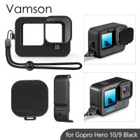 Vamson สำหรับ Gopro Hero 10 9ฝาครอบด้านข้างแบตเตอรี่สำหรับเปลี่ยนถอดออกได้ฝาประตูแบตเตอรี่พร้อมเคสซิลิโคนสำหรับ Gopro 10