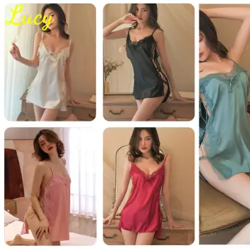 Women Sexy Sleepwear Lace Lingerie Plus Size V Neck Backless Sleep Dress  Pajamas